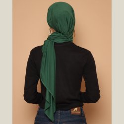 Shop Viscose Jersey Hijab Scarf in Dark Forest Green Color